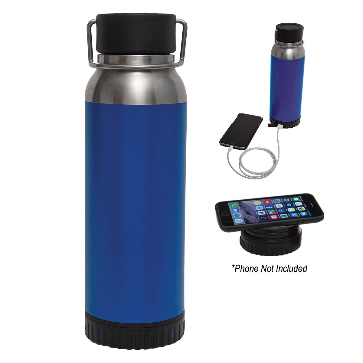 22 Oz. Carter Stainless Steel Bottle With Wireless Charger And Power Bank