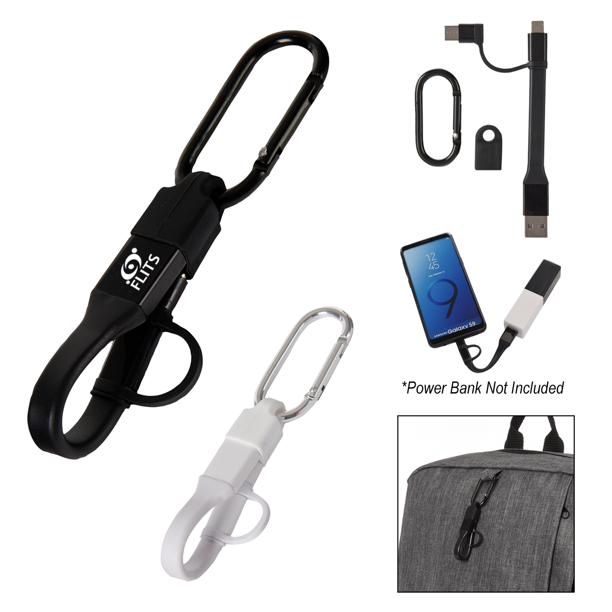 3-In-1 Charging Cable Carabiner Thumb