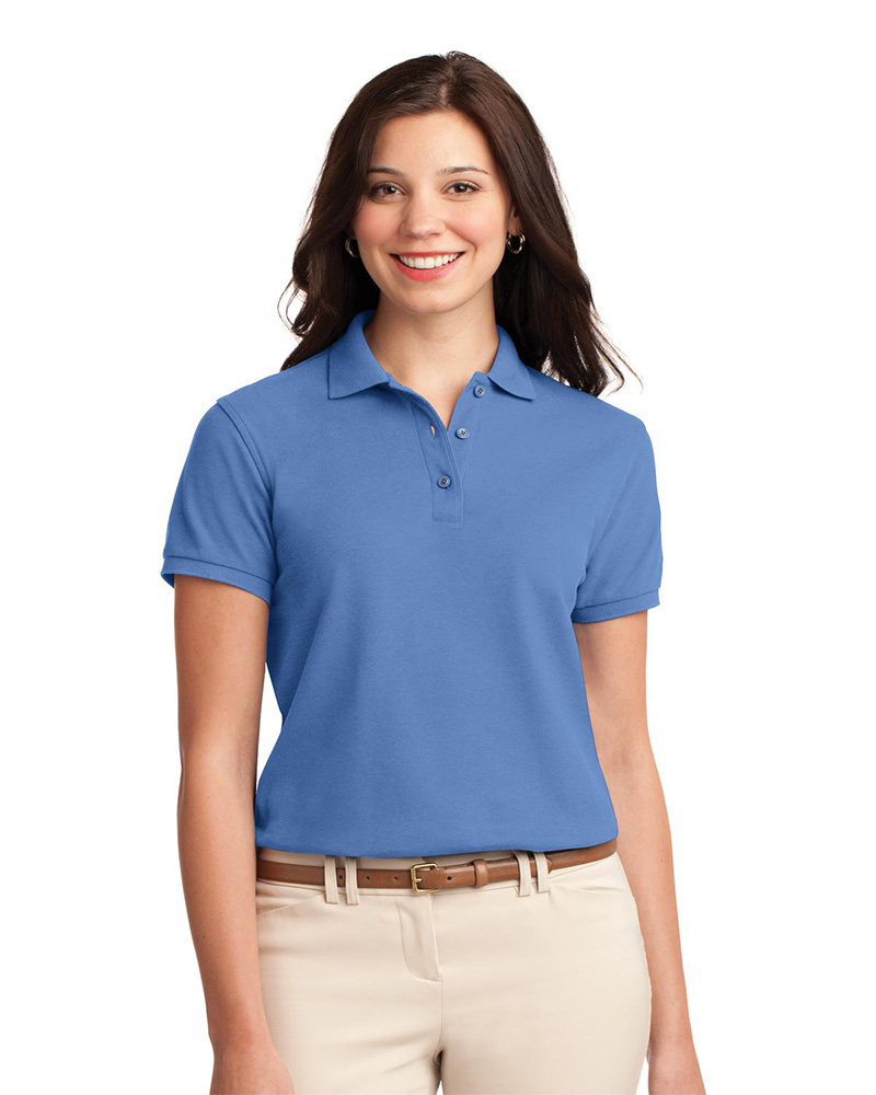 Product Image - Port Authority Women's Silk Touch Pique Polo, embroidered woman poly/cotton polo, women's polo, womens polo, Port Authority, silk touch, pique polo, poly-cotton blend, polycotton blend, blended polo, polo