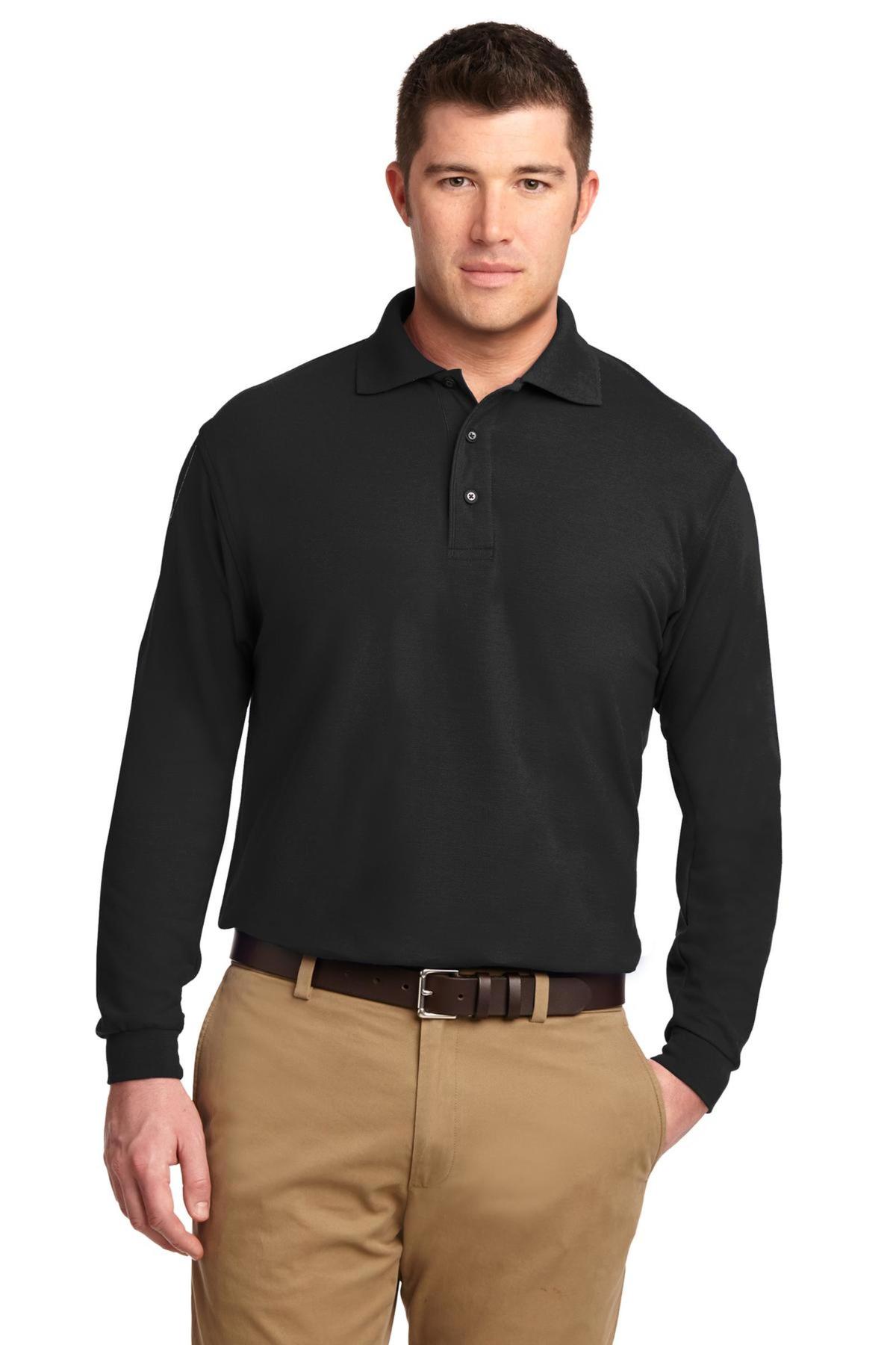 Port Authority Embroidered Long Sleeve Silk Touch Sport Shirt | Polos ...