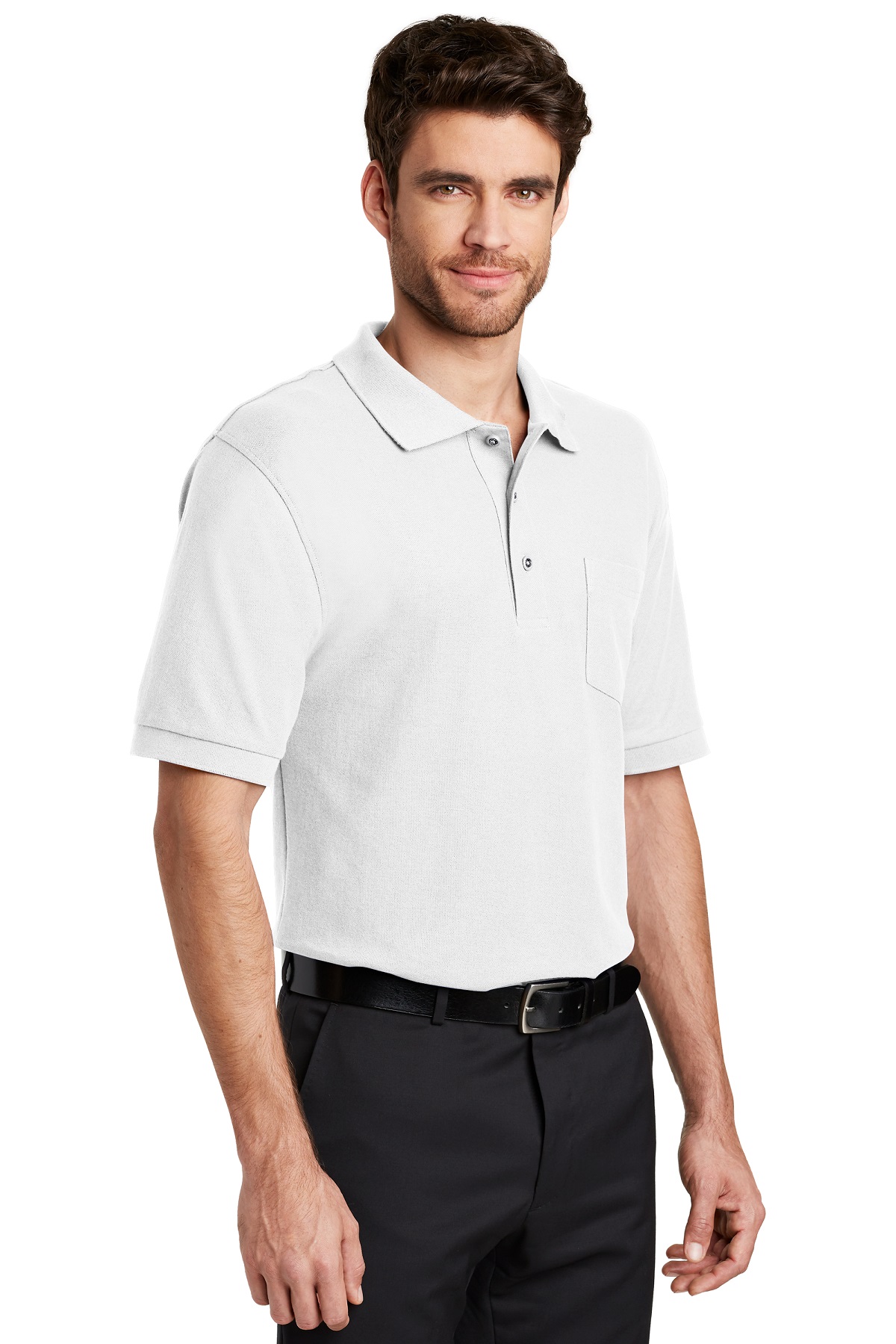 Port Authority Embroidered Men's Silk Touch Pocket Polo - Queensboro