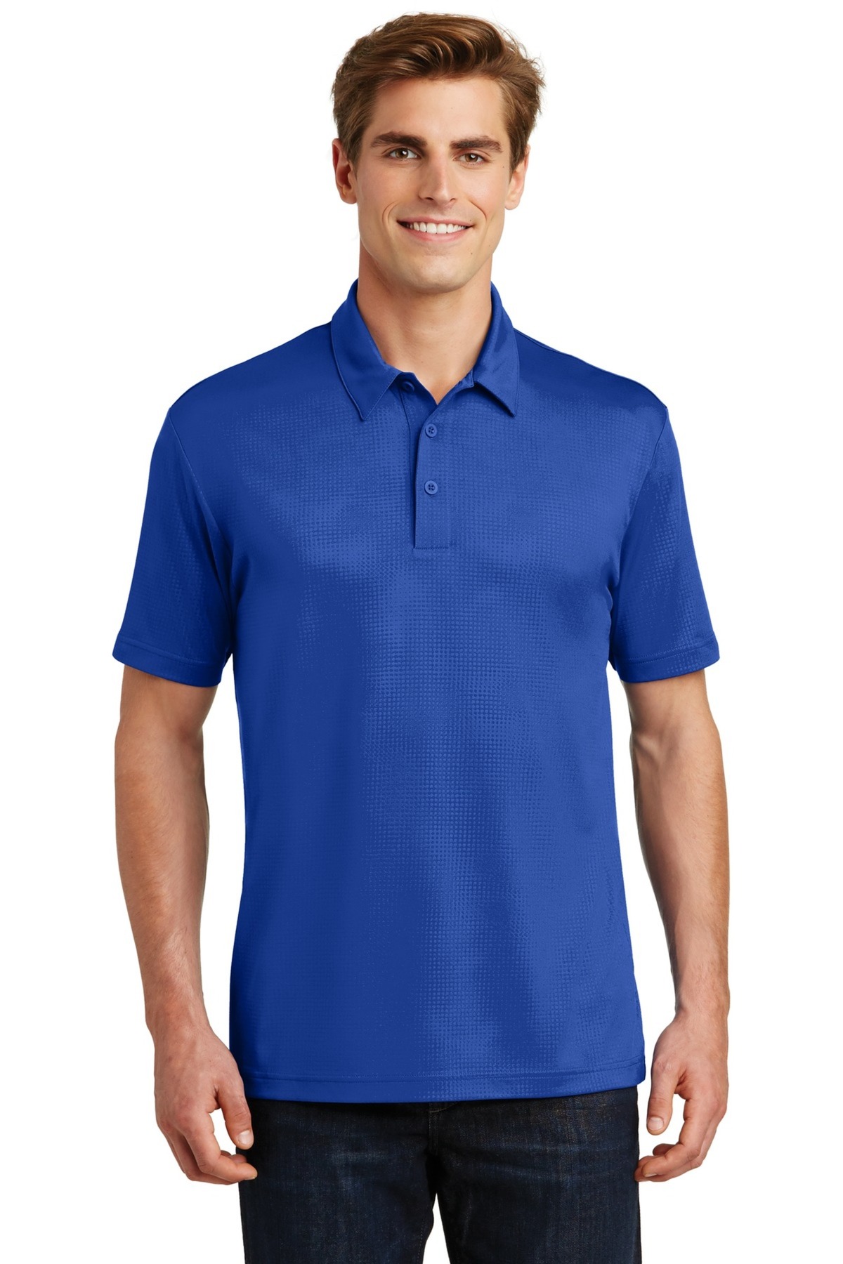 Sport-Tek Embroidered Men's Embossed PosiCharge Tough Polo