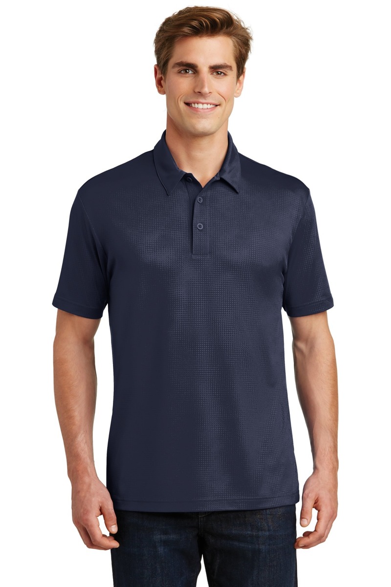 Sport-Tek Embroidered Men's Embossed PosiCharge Tough Polo