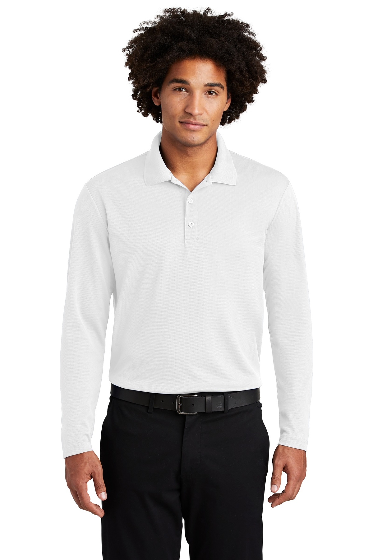 Sport-Tek Embroidered Men's 100% Performance RacerMesh Long Sleeve Polo