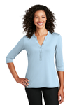 Port Authority Embroidered Women's UV Choice Pique Henley Thumb