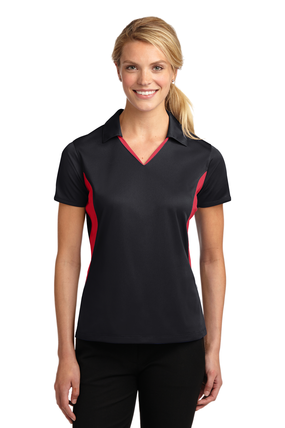 Sport-Tek Embroidered Women's Side Blocked Micropique Sport-Wick Polo