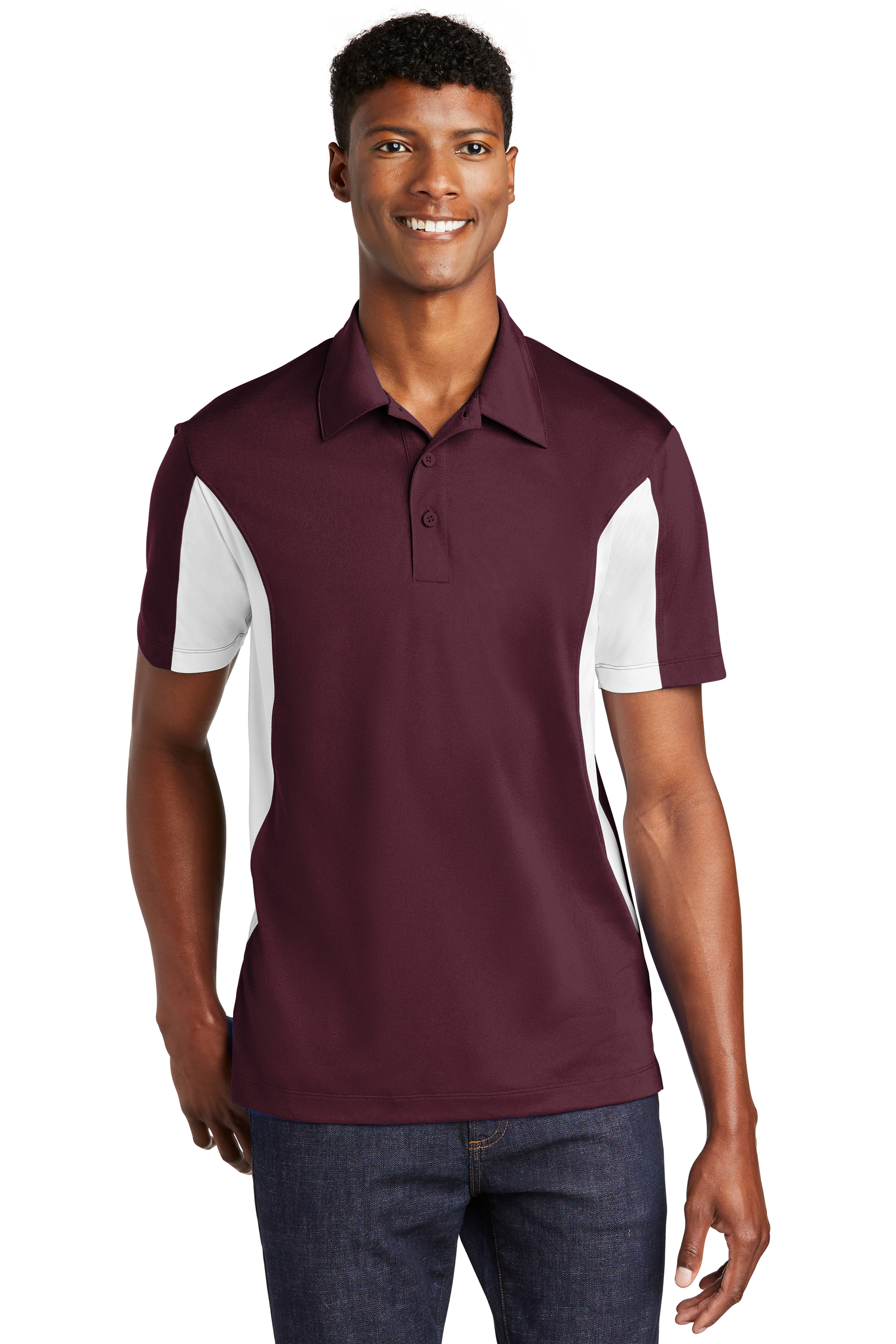 Sport-Tek Embroidered Men's Side Blocked Micropique Sport-Wick Polo