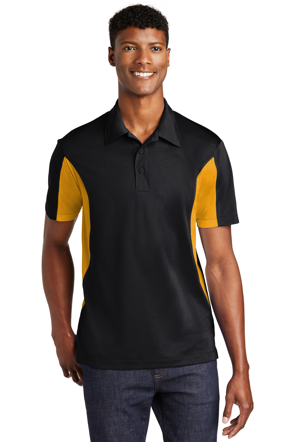 Sport-Tek Embroidered Men's Side Blocked Micropique Sport-Wick Polo ...