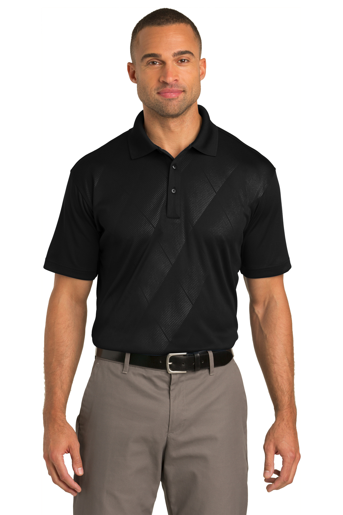 Port Authority Embroidered Men's Tech Embossed Polo Polos Queensboro