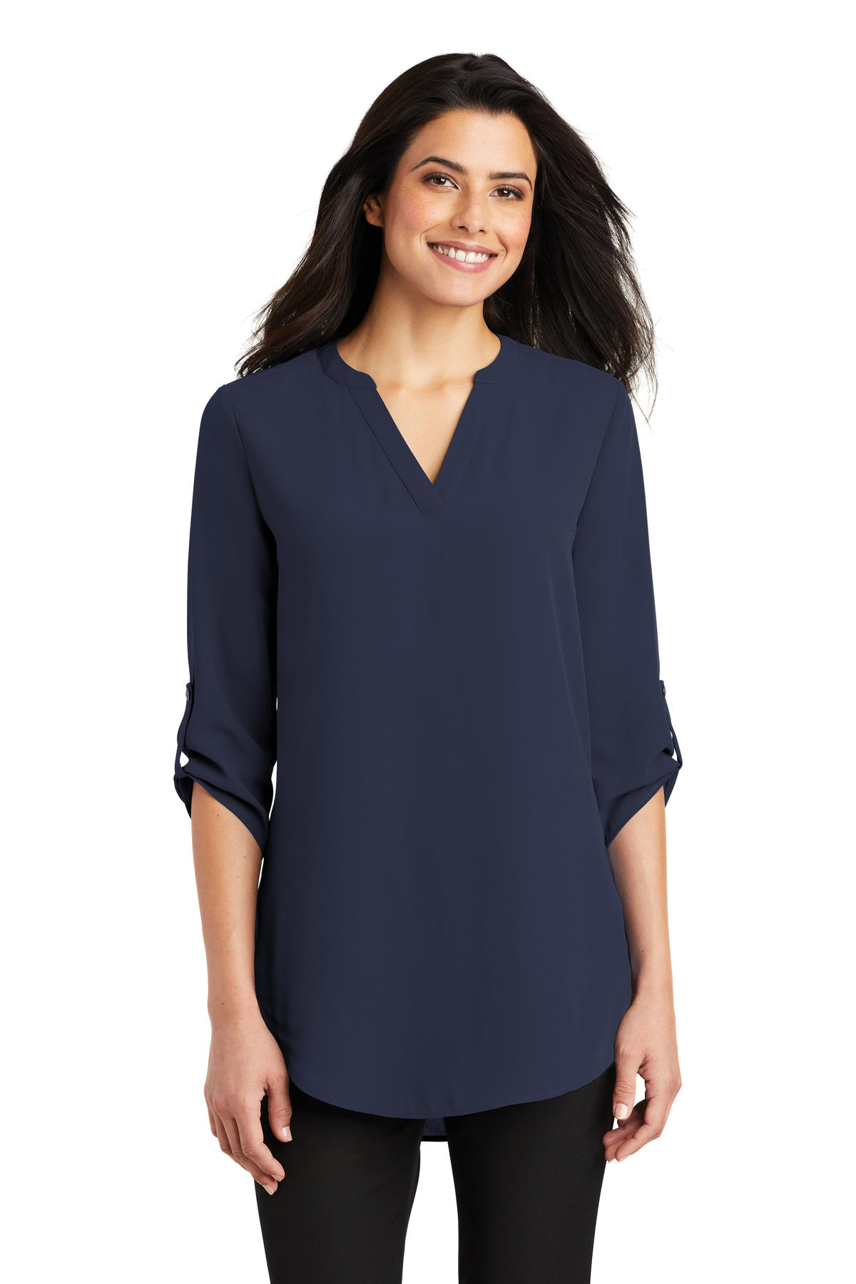 Port Authority Embroidered Women's 3/4-Sleeve Tunic Blouse | Women's ...