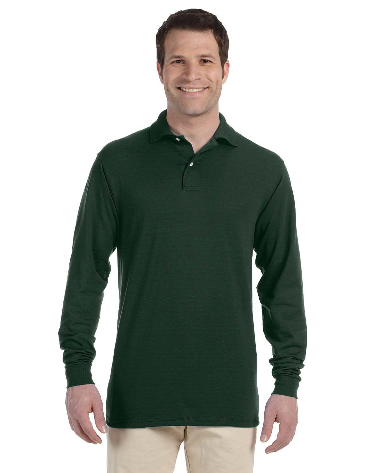 Jerzees Embroidered Men's Spotshield Long Sleeve Jersey Sport Shirt