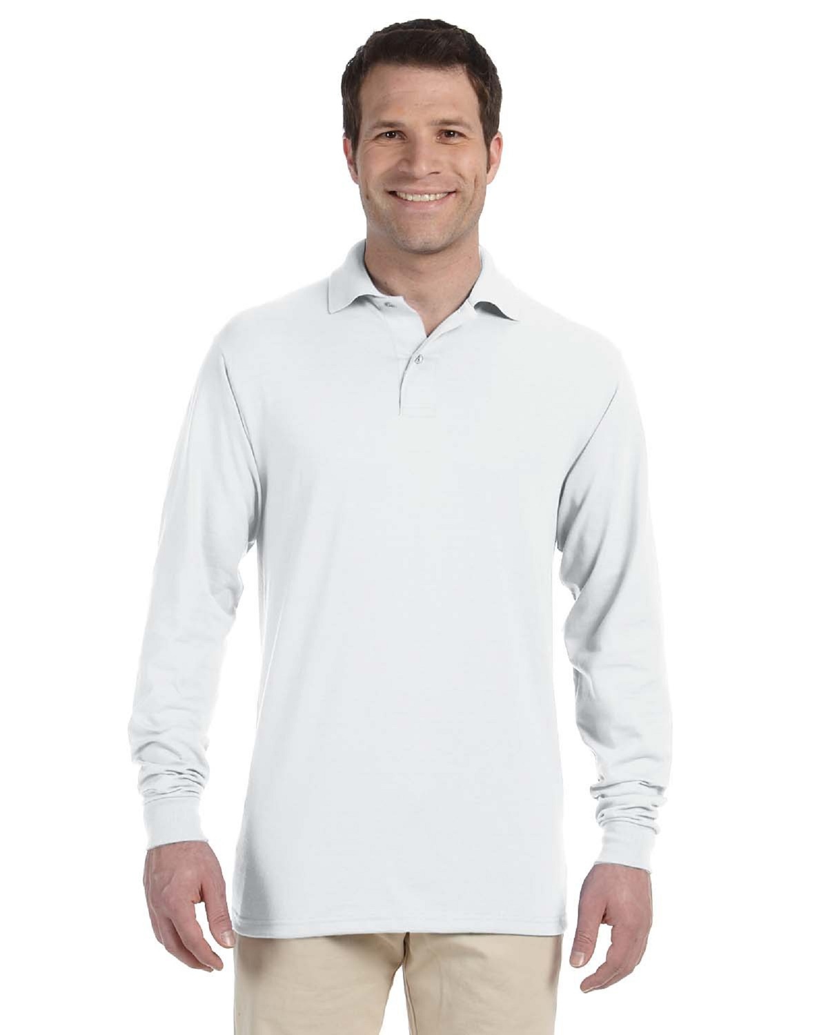 Jerzees Embroidered Men's Spotshield Long Sleeve Jersey Sport Shirt