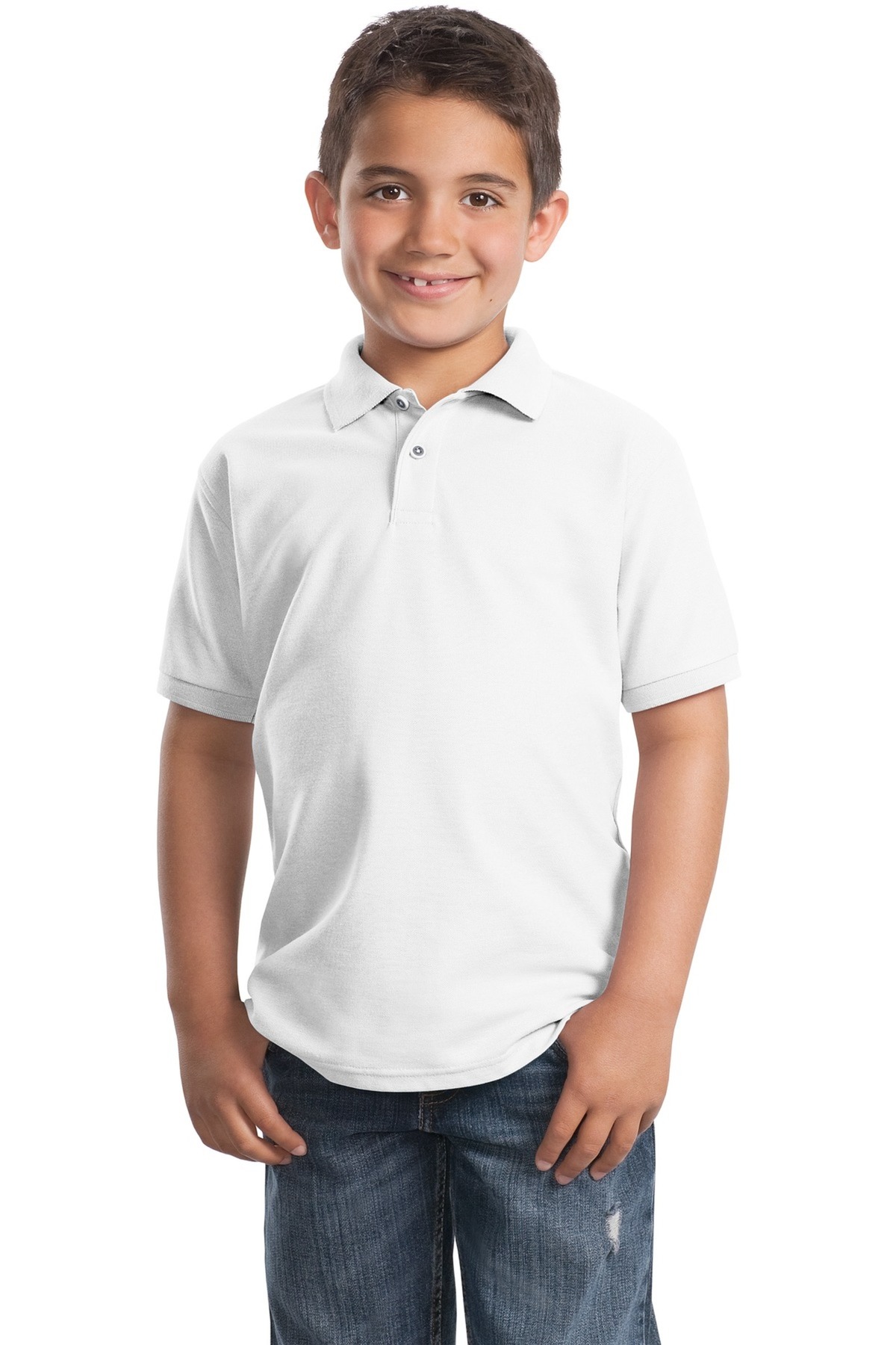 Port Authority Embroidered Youth Silk Touch Pique Polo Image - kid's polos,kids polos,kids shirts,kid's shirts,youth shirts,youth's shirts,school uniforms,school uniform shirts,school uniform polos,kids' polos, polos for kids, youth polos