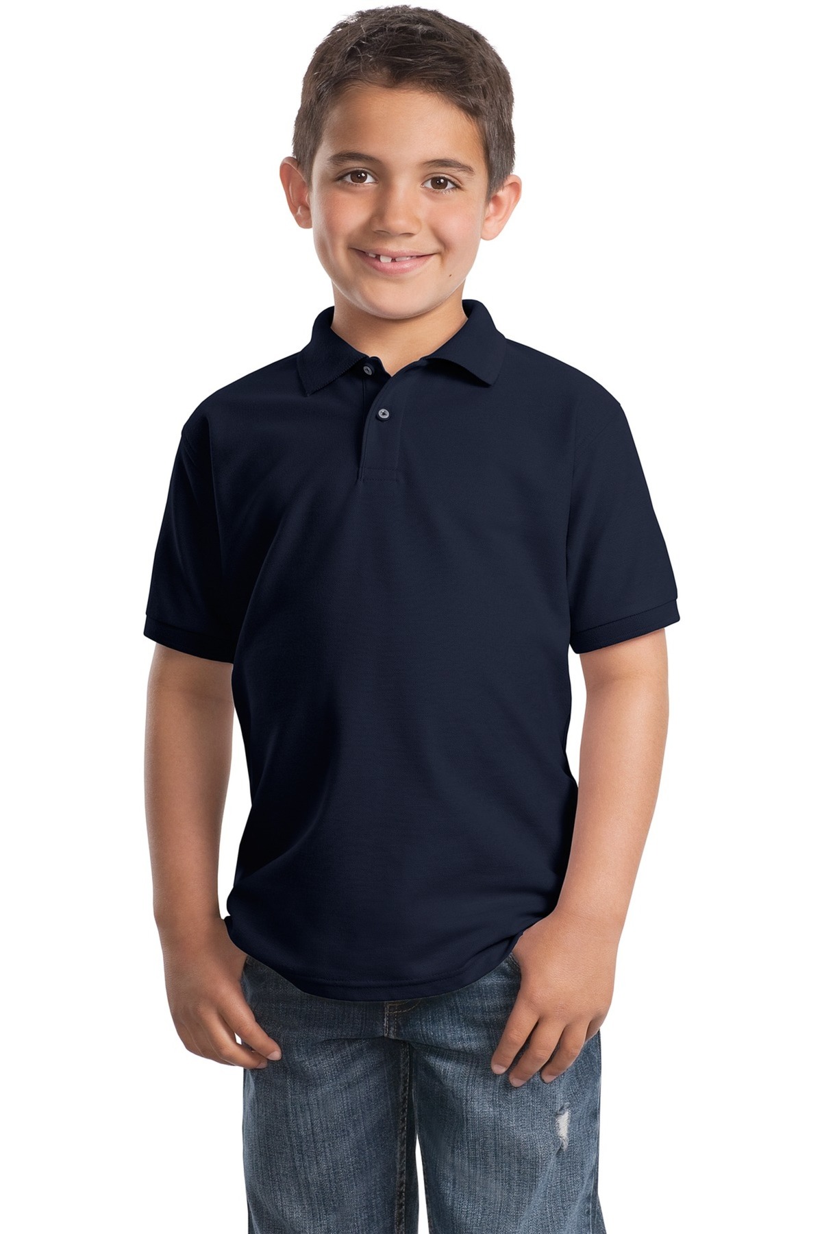 Port Authority Embroidered Youth Silk Touch Pique Polo | Polos - Queensboro