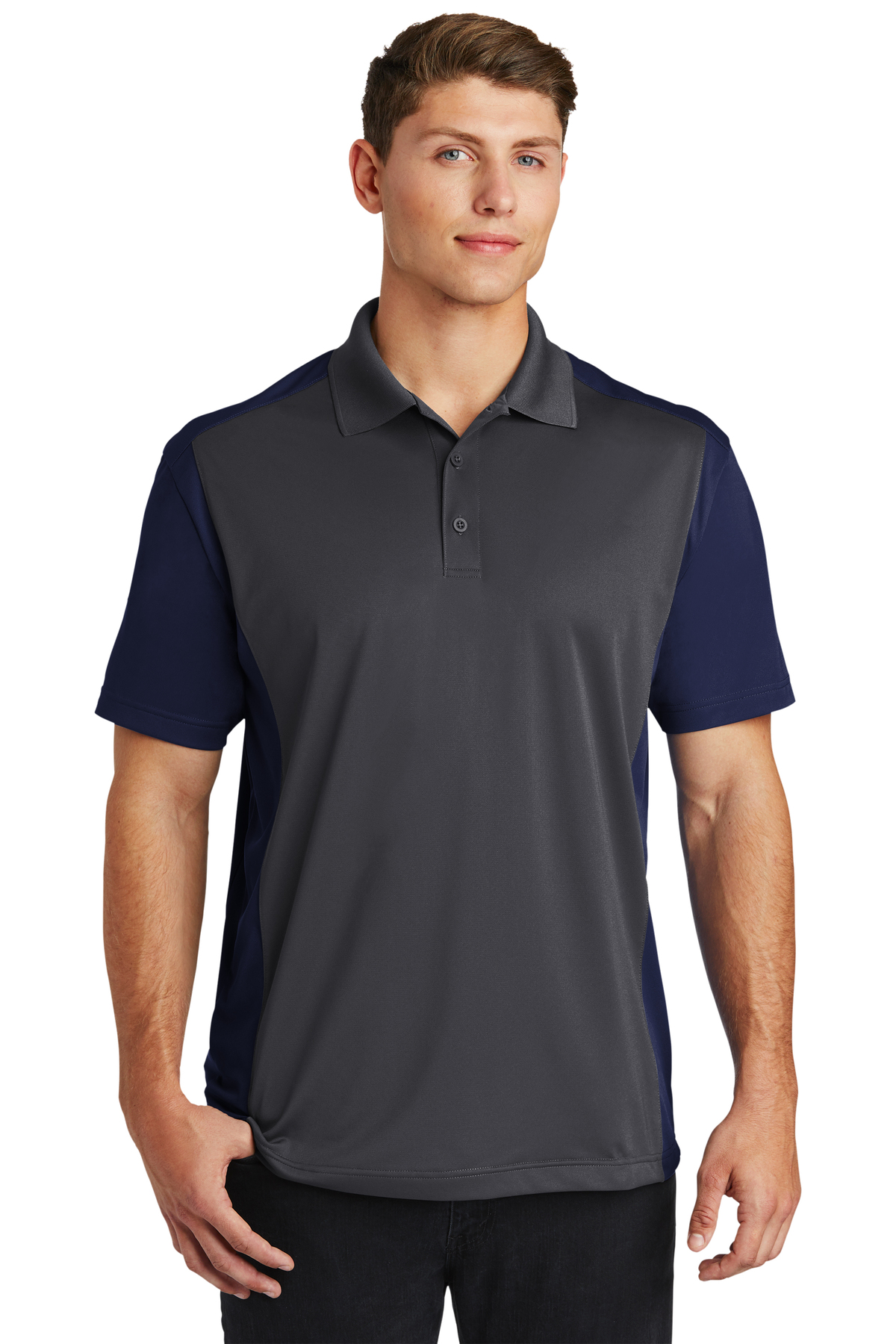 Sport-Tek Embroidered Men's Colorblock Micropique Sport-Wick Polo