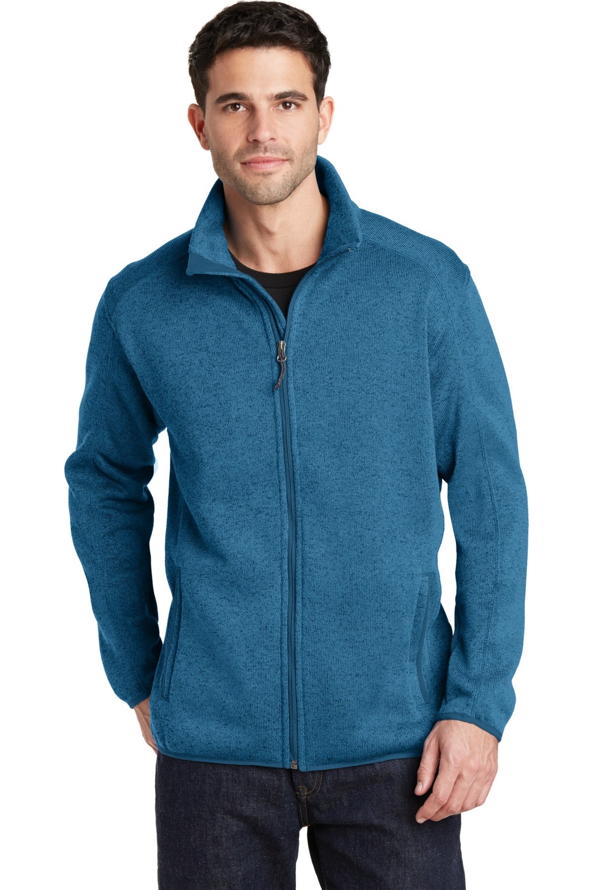 Port Authority Embroidered Men's Sweater Fleece Jacket - Queensboro