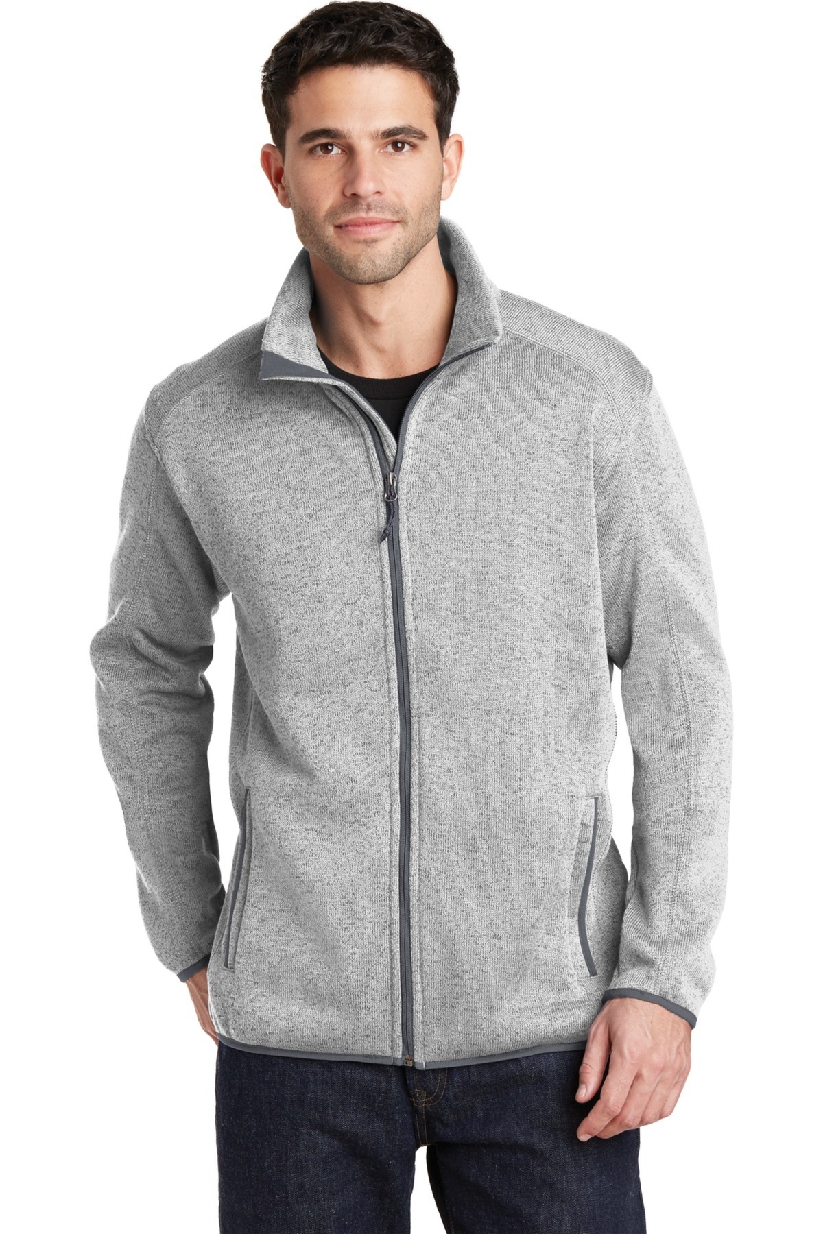 Port Authority Embroidered Men's Sweater Fleece Jacket - Queensboro