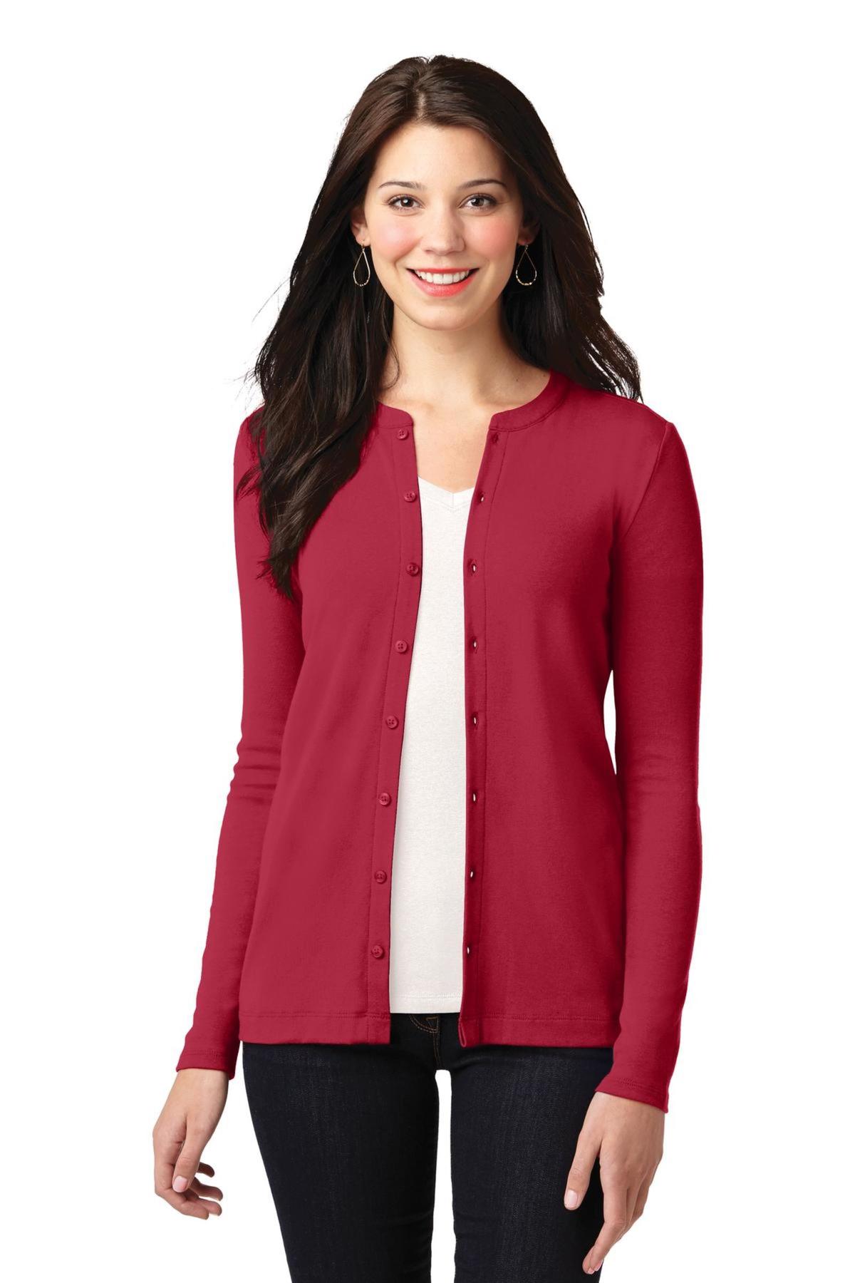 Port Authority Embroidered Women's Concept Stretch Button-Front Cardigan