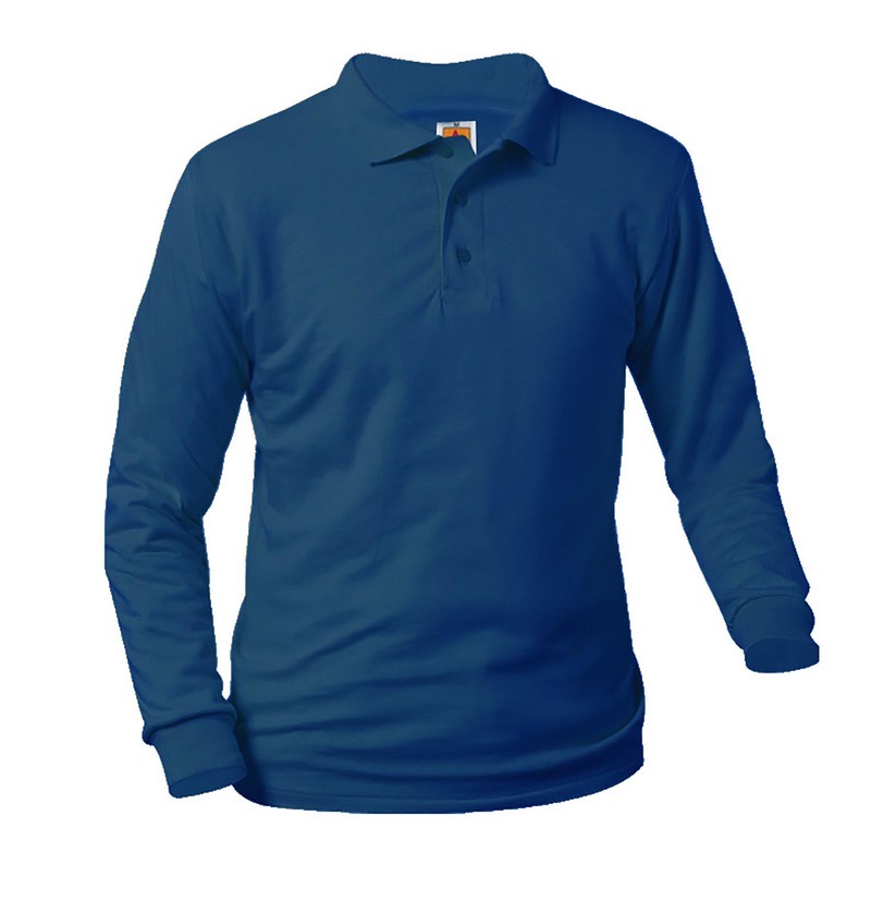Product Image - A+ Youth Jersey Knit Long Sleeve Polo Shirt