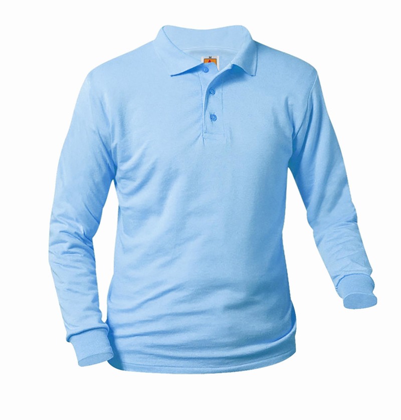 Product Image - A+ Jersey Knit Long Sleeve Polo Shirt