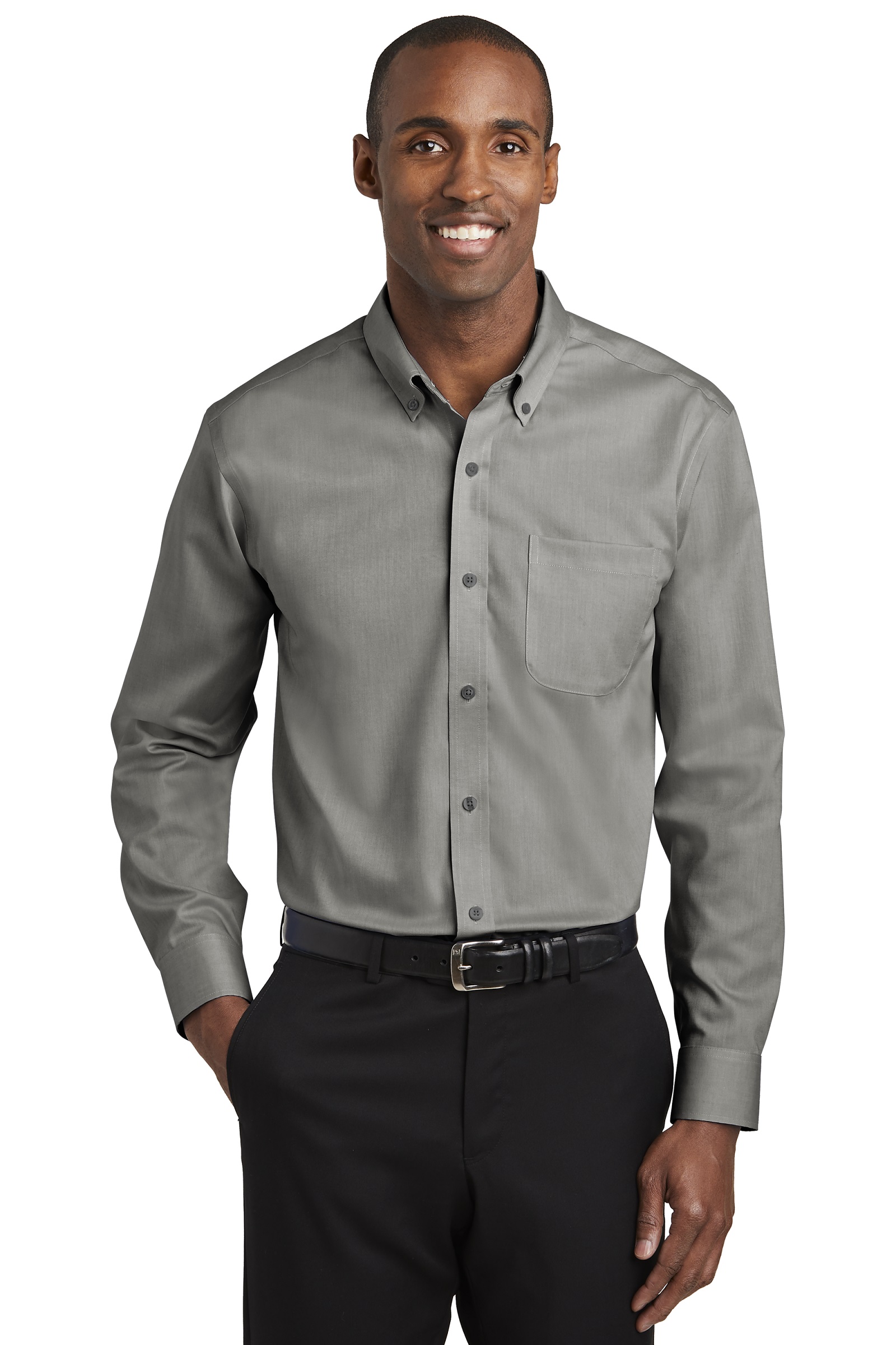 Red House Embroidered Men's Pinpoint Oxford Non-Iron Shirt