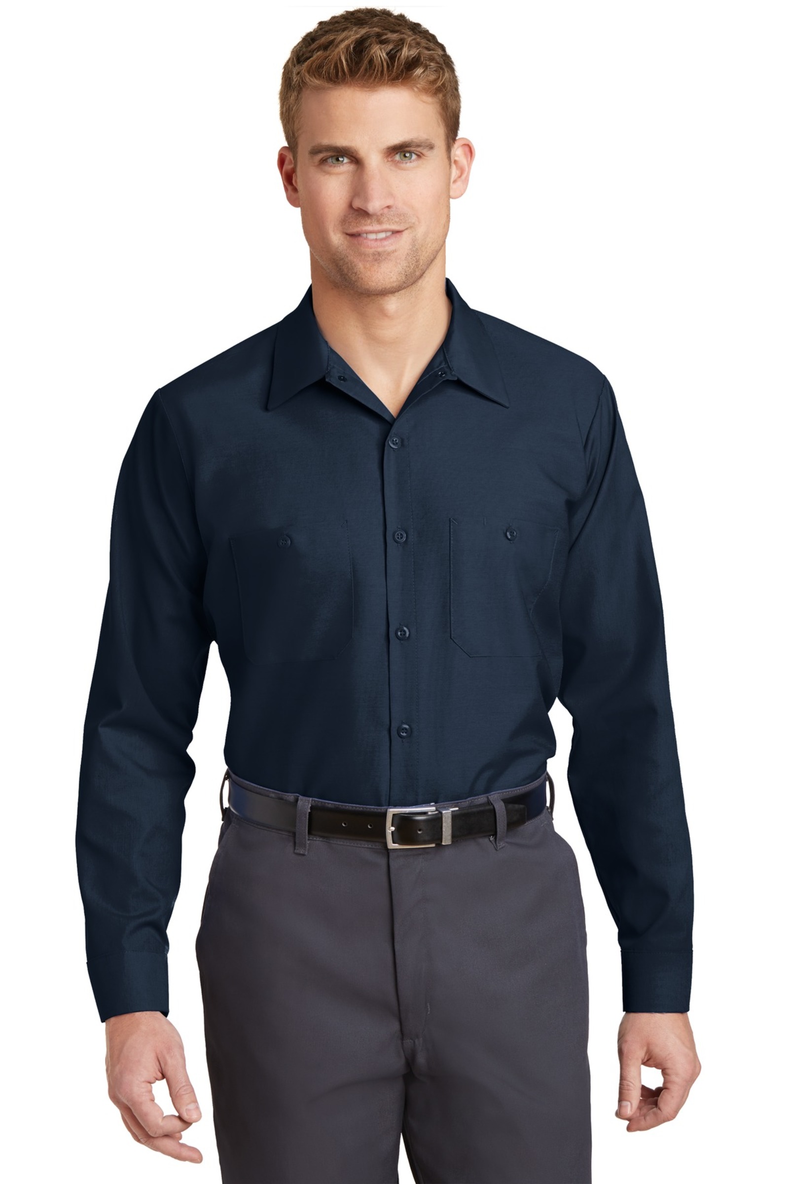 Red Kap Embroidered Men's  Long Sleeve Industrial Work Shirt