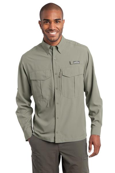 Eddie Bauer Embroidered Men's Long Sleeve Performance Fishing Shirt