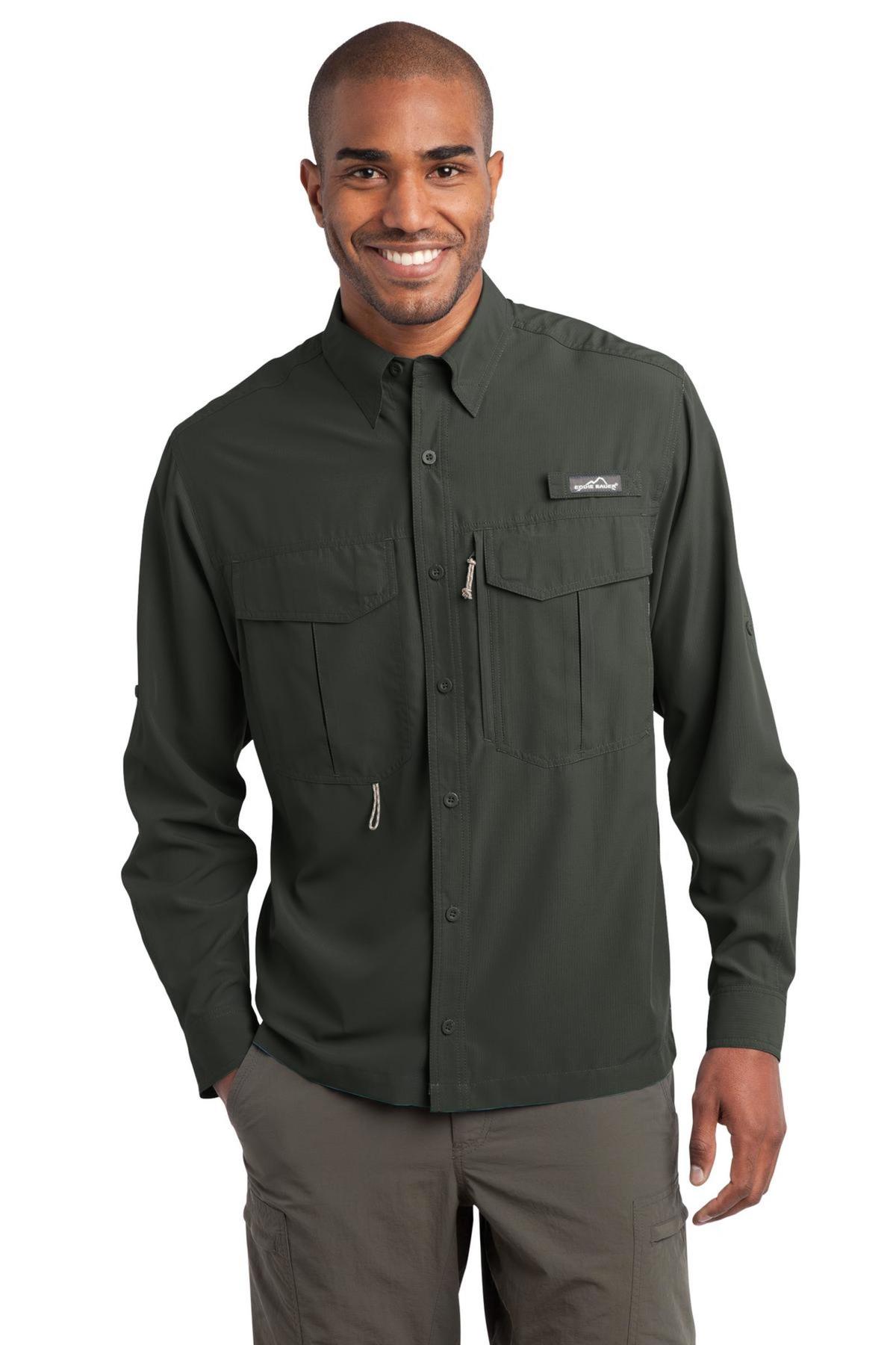 Eddie Bauer Embroidered Men's Long Sleeve Performance Fishing