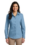 Port Authority Embroidered Women's Long Sleeve Carefree Poplin Shirt Thumb