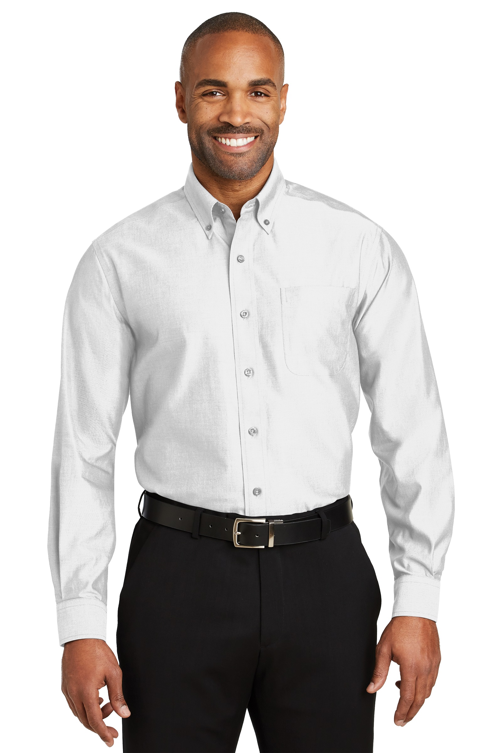 Red House Embroidered Men's Non-Iron Pinpoint Oxford Shirt