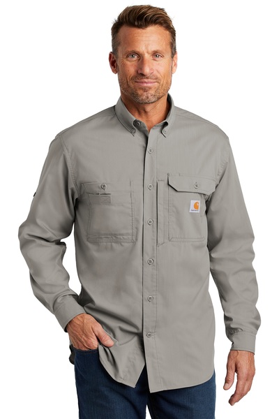 Carhartt Embroidered Men's Ridgefield Solid Long Sleeve Shirt