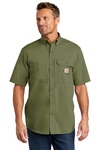 Carhartt Embroidered Men's Ridgefield Solid Short Sleeve Shirt Thumb