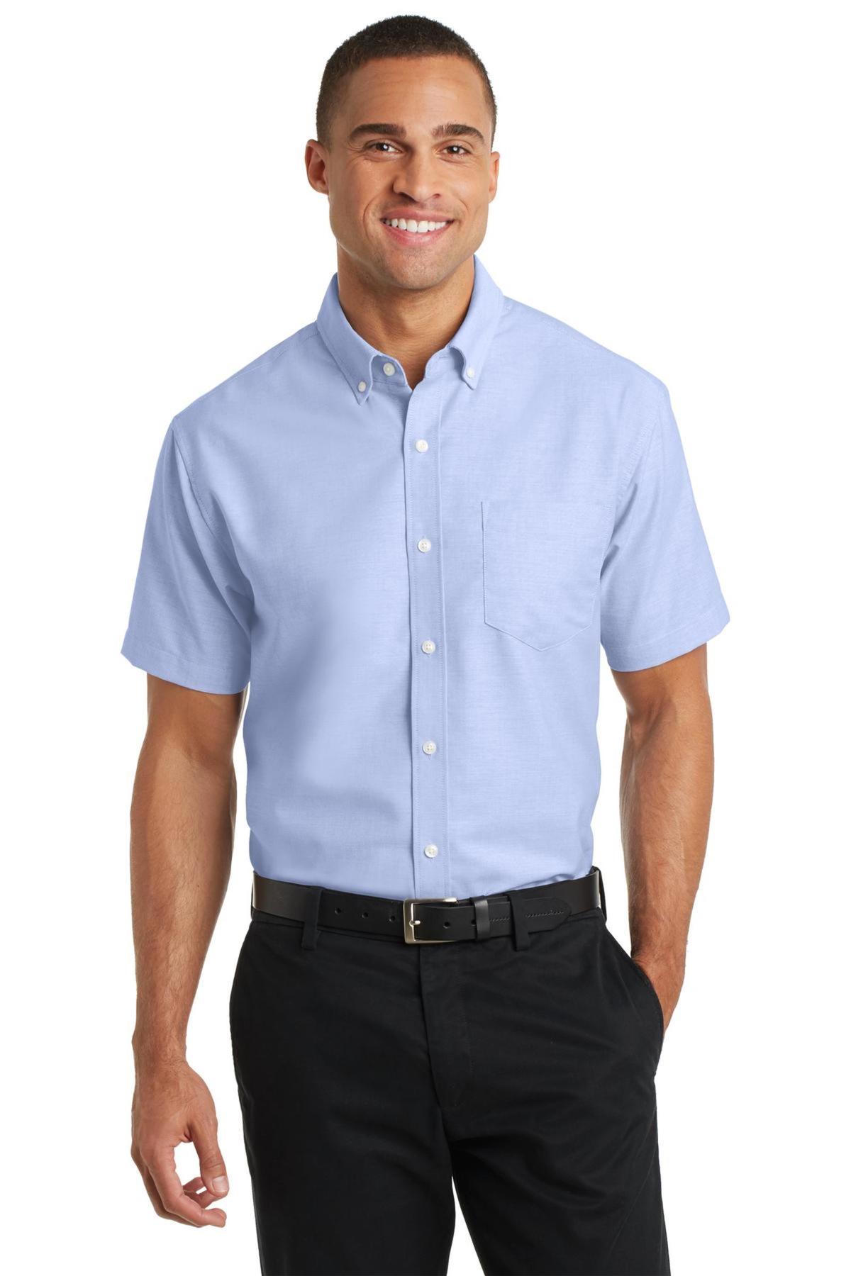 Port Authority Embroidered Men's Short Sleeve SuperPro Oxford Shirt ...