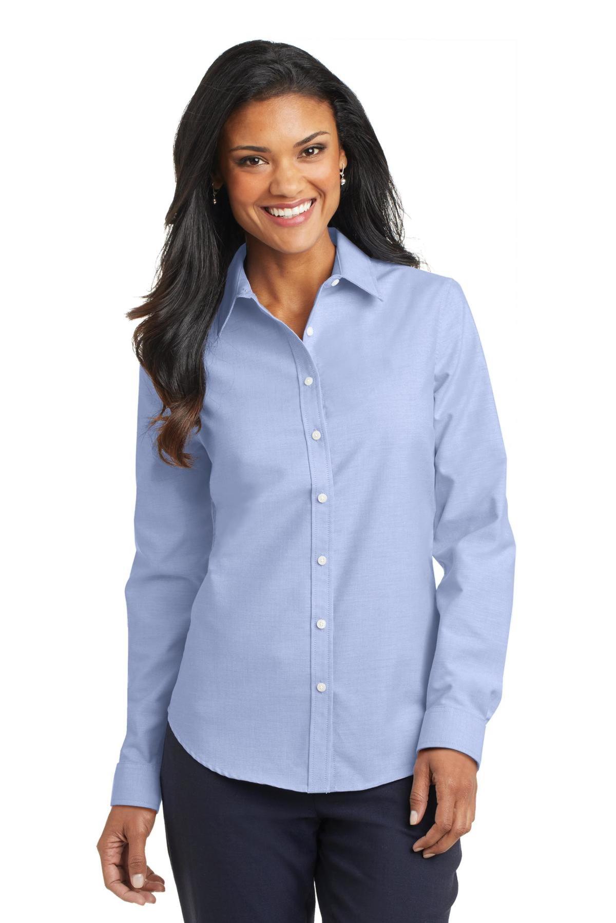 Port Authority Embroidered Women's SuperPro Oxford Shirt Queensboro — free download