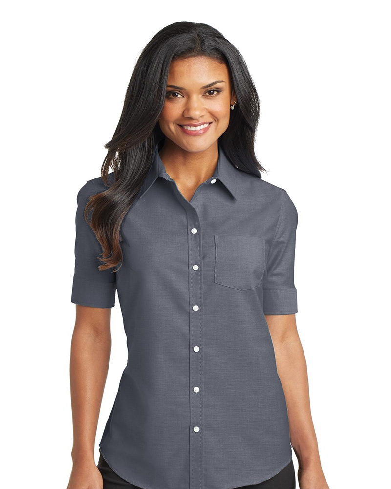 Port Authority Embroidered Women's Short Sleeve SuperPro Oxford Shirt