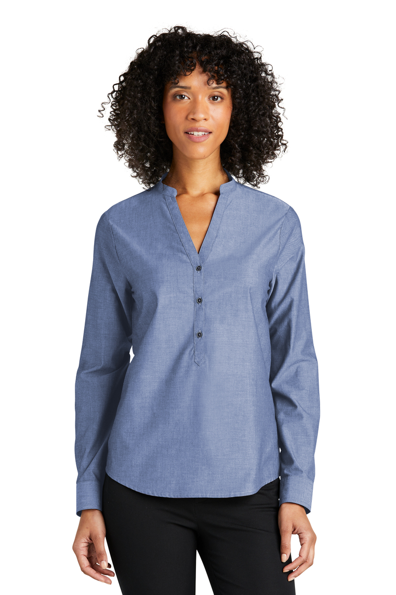 Product Image - Port Authority Embroidered Women's Long Sleeve Chambray Easy Care Shirt