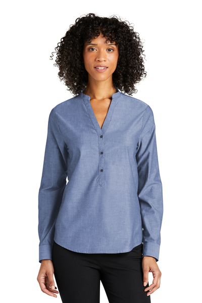 Port Authority Embroidered Women's Long Sleeve Chambray Easy Care Shirt