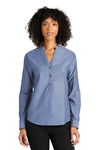 Port Authority Embroidered Women's Long Sleeve Chambray Easy Care Shirt Thumb