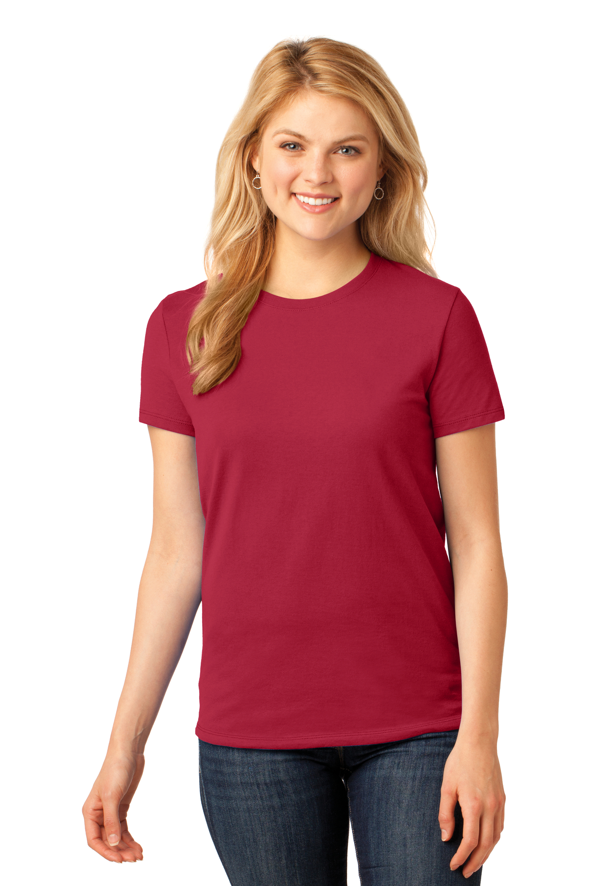 Port & Company Embroidered Women's Core Cotton Tee TShirts Queensboro