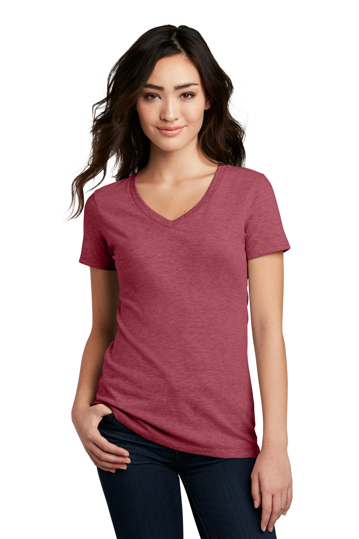 District Embroidered Womens Perfect Blend V Neck Tee Womens Apparel