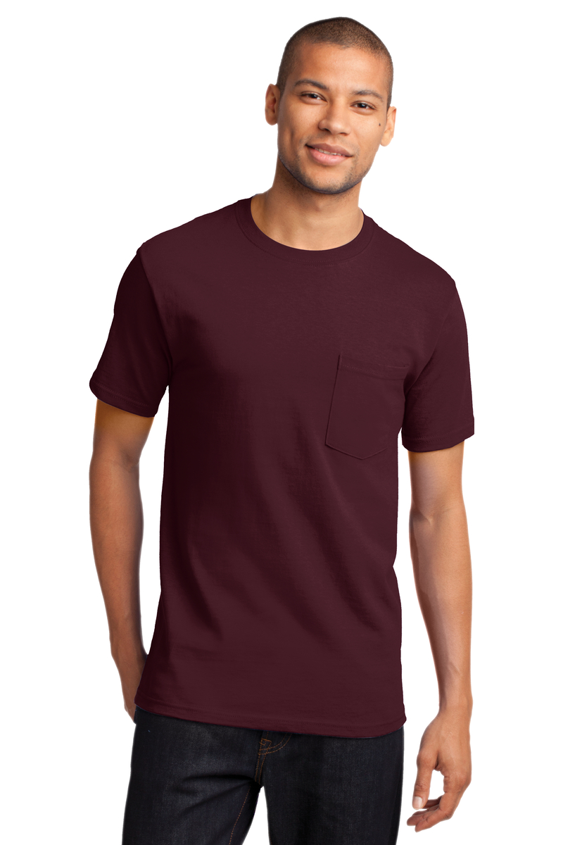Product Image - Port & Company Embroidered Men's Essential Pocket Tee
