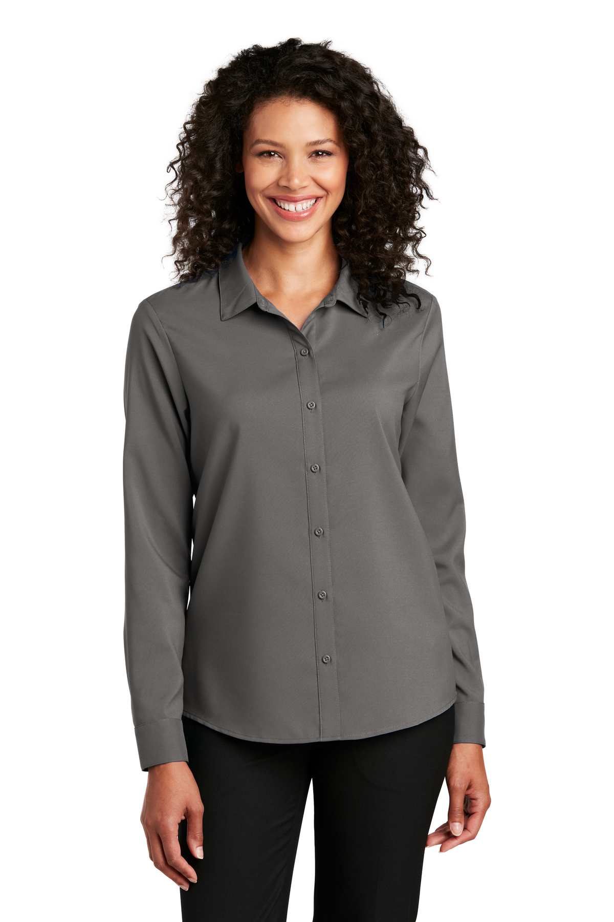 Port Authority Embroidered Women's Long Sleeve Performance Staff Shirt