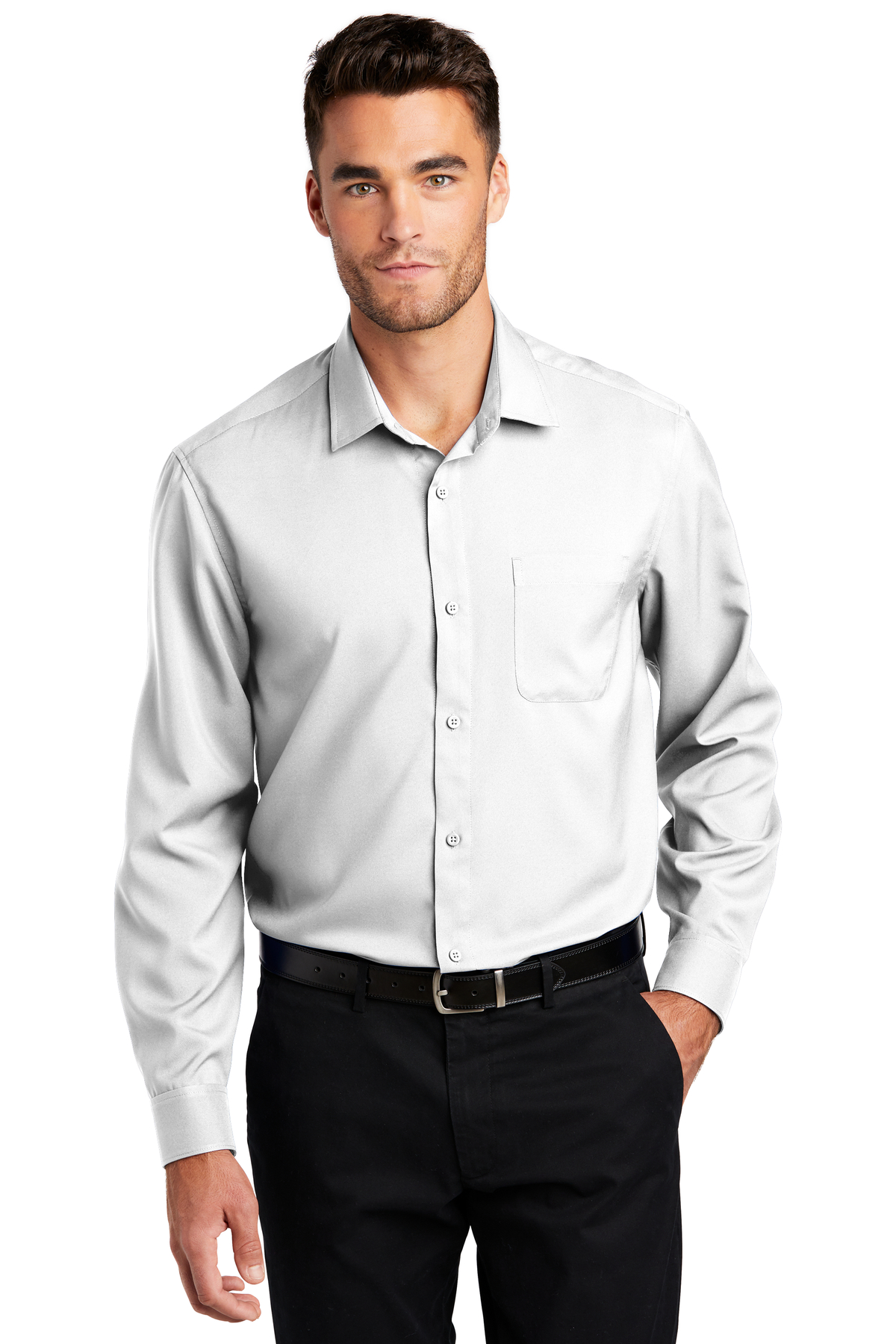 Port Authority Embroidered Men's Long Sleeve Performance Staff Shirt ...