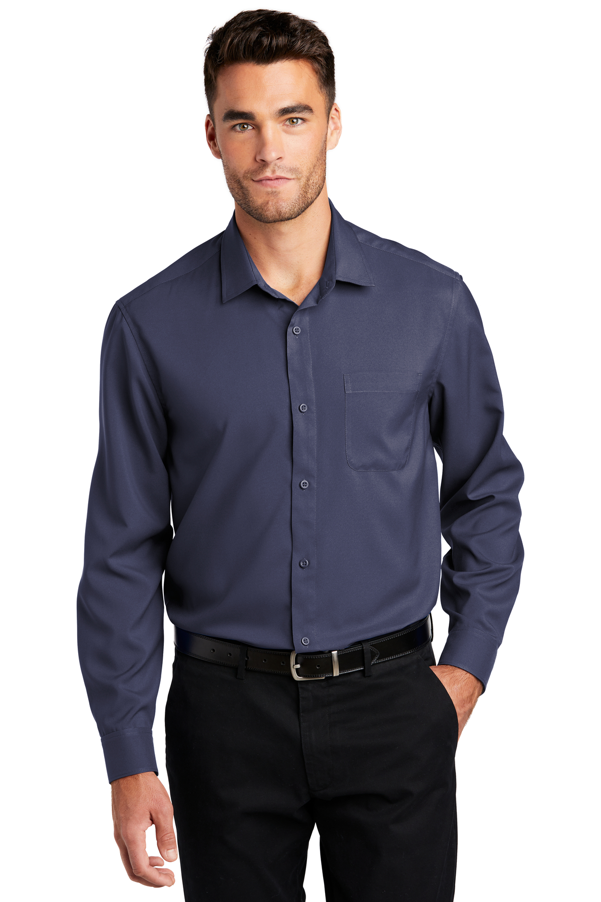 Port Authority Embroidered Men's Long Sleeve Performance Staff Shirt ...