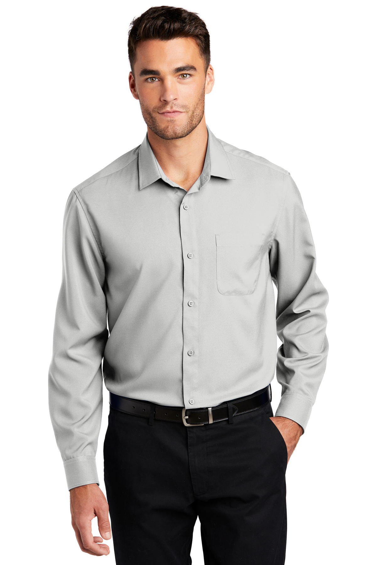 Port Authority Embroidered Men's Long Sleeve Performance Staff Shirt ...