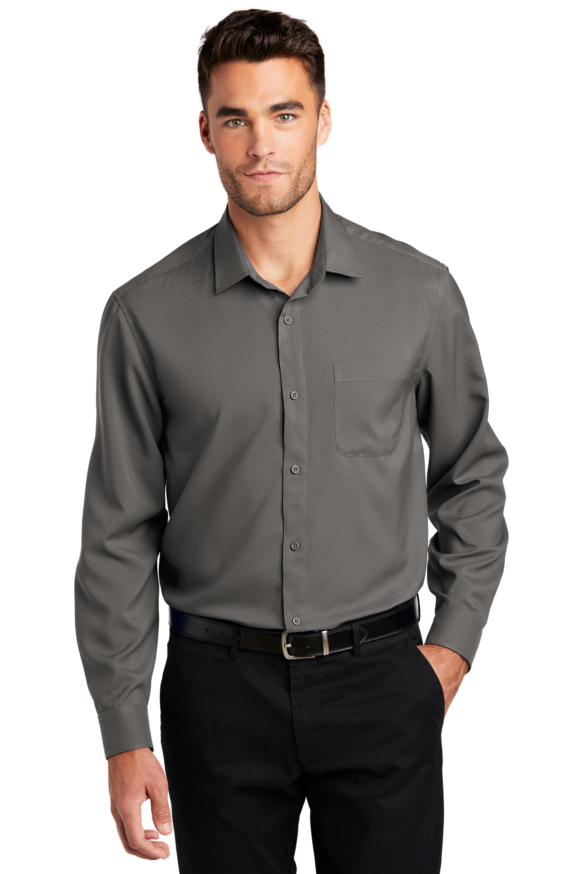 Port Authority Embroidered Men's Long Sleeve Performance Staff Shirt ...