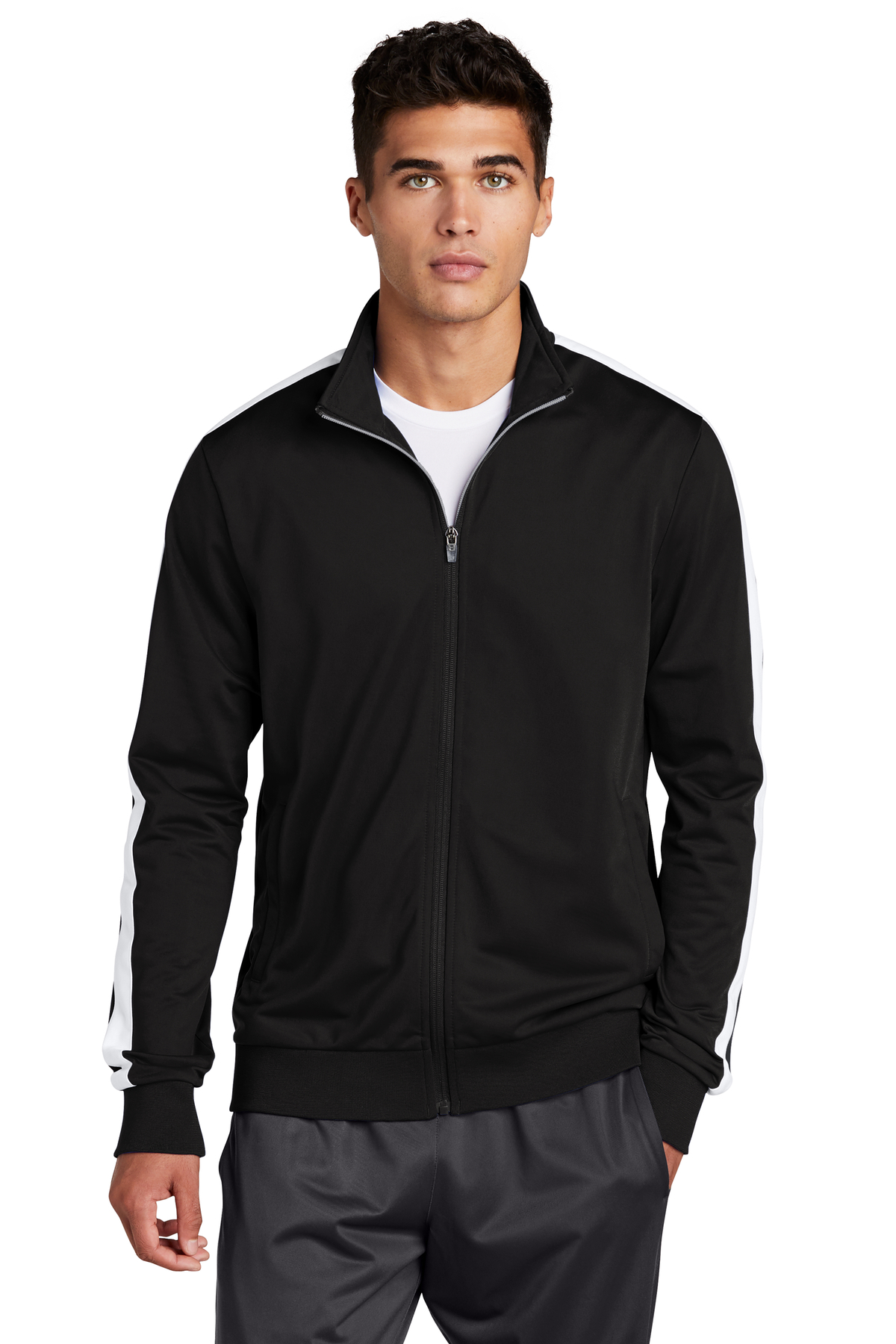 Sport-Tek Embroidered Men's Tricot Track Jacket | Outerwear - Queensboro