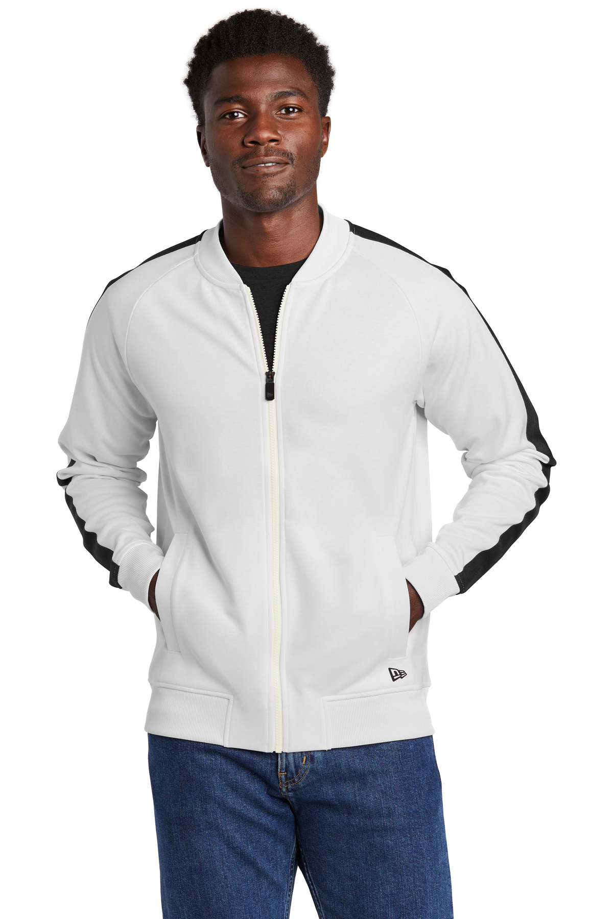 New Era Embroidered Men's Track Jacket | Activewear - Queensboro