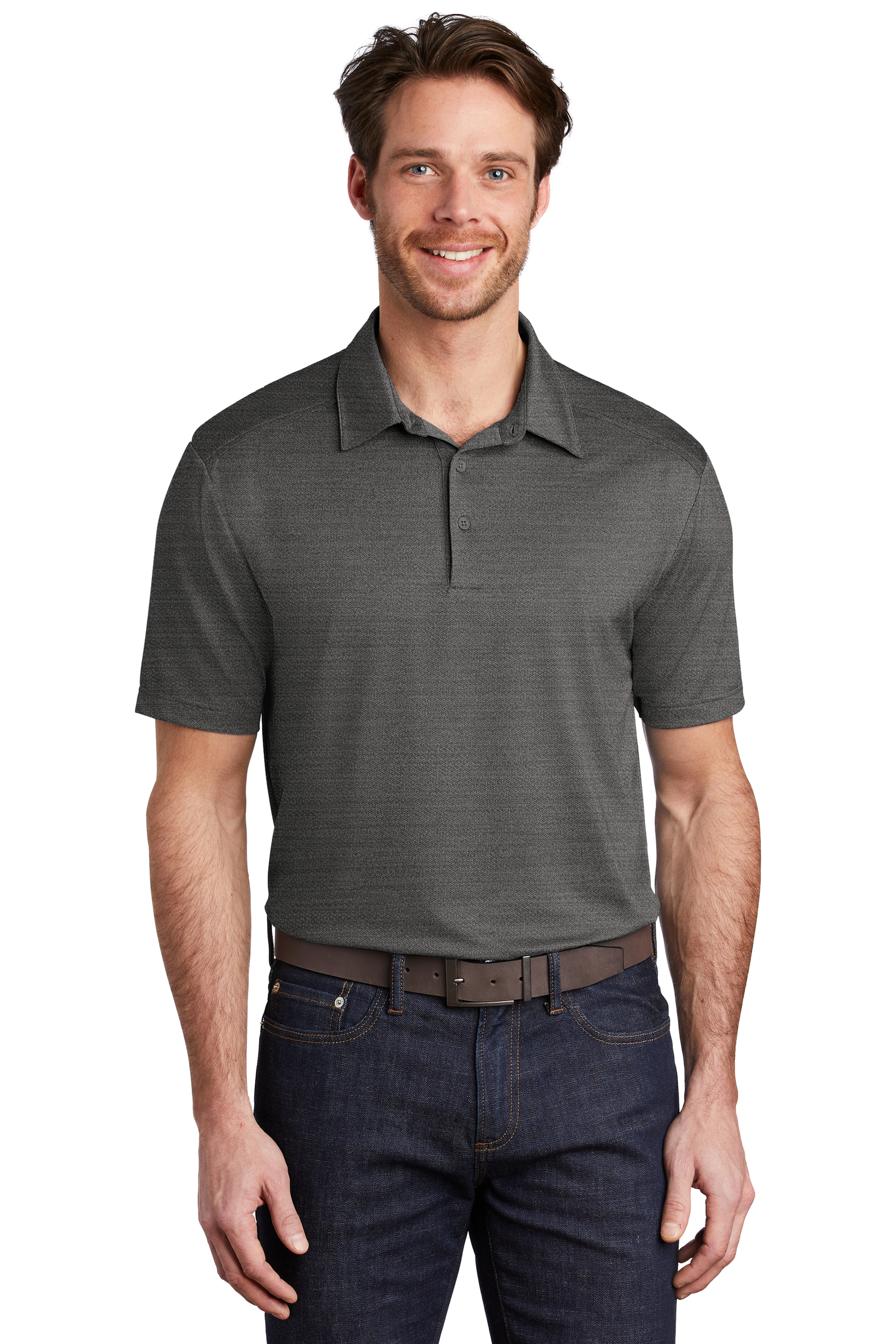 Port Authority Embroidered Men's Stretch Heather Polo