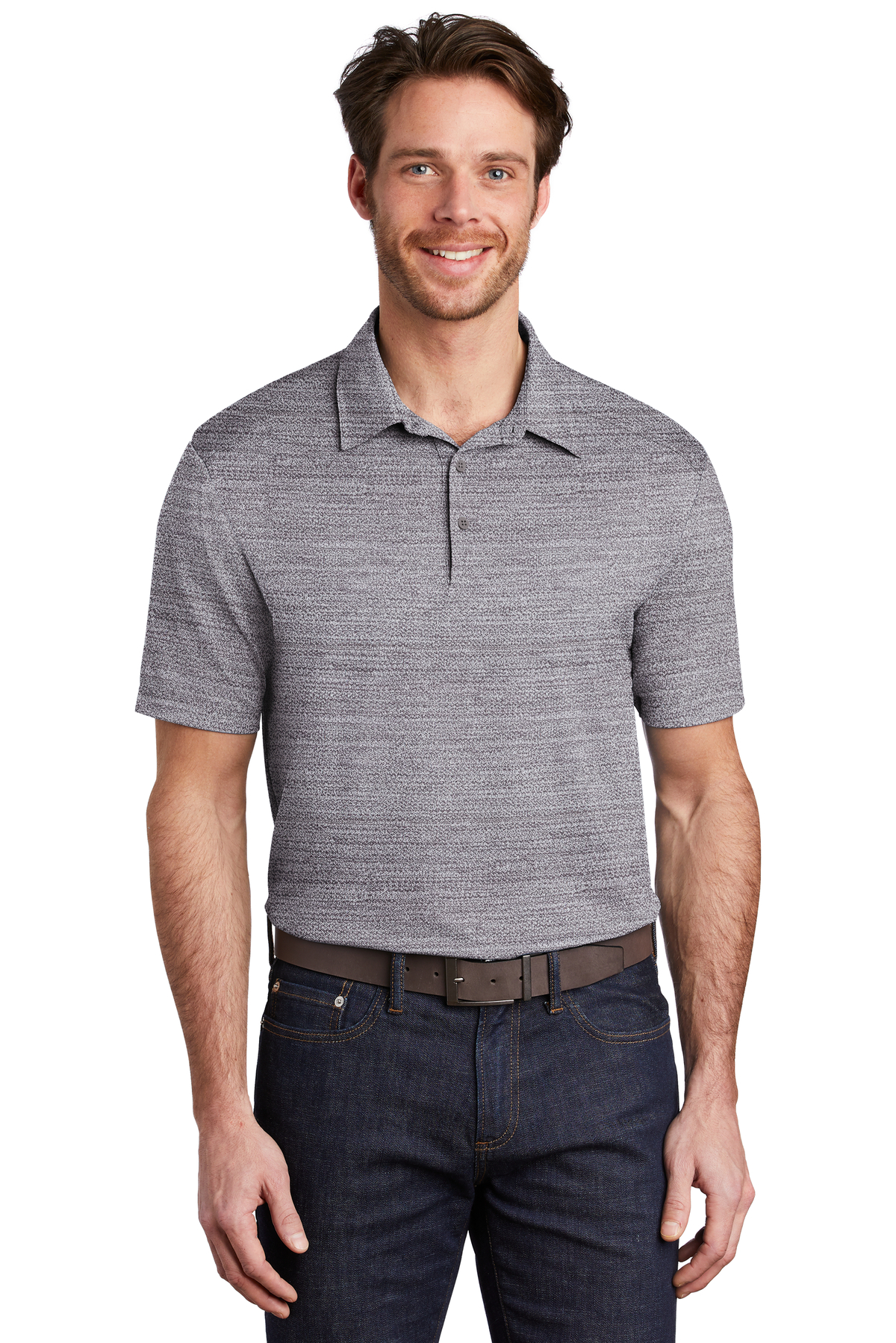 Port Authority Embroidered Men's Stretch Heather Polo